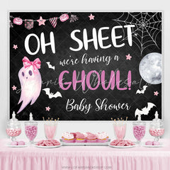 Lofaris We Are Having A Ghoul Halloween Baby Shower Backdrop