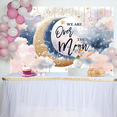 Lofaris We Are Over Moon Cloud Twins Baby Shower Backdrop