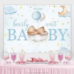 Lofaris We Can Bearly Wait Bear Cloud Baby Shower Backdrop