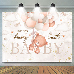 Lofaris We Can Bearly Wait Pink Balloon Baby Shower Backdrop