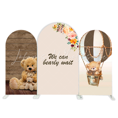 We Can Bearly Wait Teddy Bear Birthday Party Arch Backdrop Wall Cloth Cover