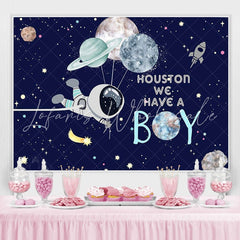 Lofaris Astronaut Boy Baby Shower Backdrop for Photoshoot