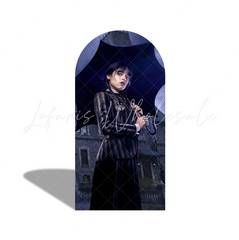 Wednesday Addams Birthday Party Arch Backdrop Wall Cloth Cover