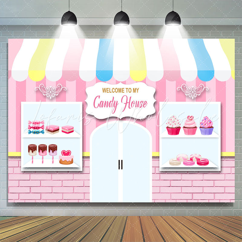 Lofaris Welcome My Candy House Happy Birthday Backdrop For Girl