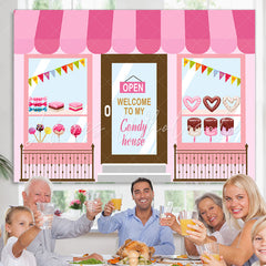 Lofaris Welcome To Candy House Theme Happy Birthday Backdrop