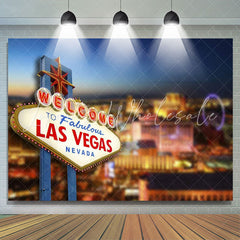 Lofaris Welcome To Los Vegas City Night Birthday Backdrops