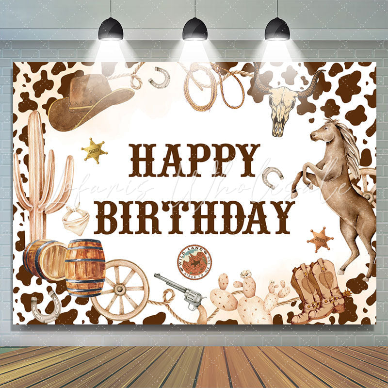 Lofaris Western Cowboy Style Horse Birthday Party Backdrop