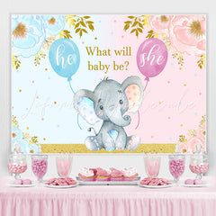 Lofaris What Will Baby Be Elephent Shower Backdrop