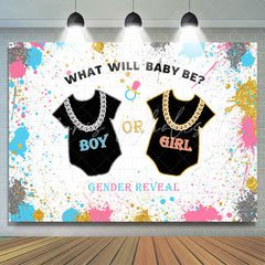 Lofaris What Will Baby Be Gender Reveal Graffiti Shower Backdrop