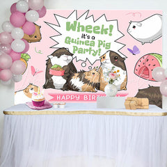 Lofaris Wheek Its A Guinea Pig Party Happy Birthday Backdrop