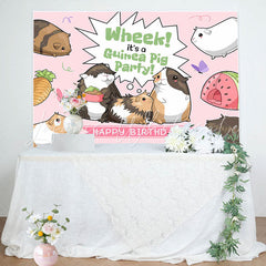 Lofaris Wheek Its A Guinea Pig Party Happy Birthday Backdrop