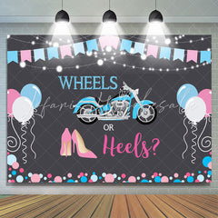 Lofaris Wheels Or Heels Gender Reveal Baby Shower Backdrop