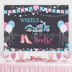 Lofaris Wheels Or Heels Gender Reveal Baby Shower Backdrop