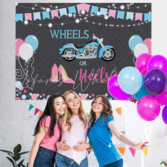 Lofaris Wheels Or Heels Gender Reveal Baby Shower Backdrop