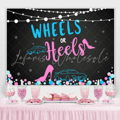 Lofaris Wheels and Heels Baby Shower Backdrop