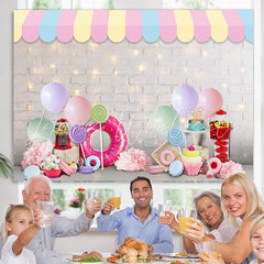 Lofaris White Brick And Glitter Wall Happy Birthday Backdrop