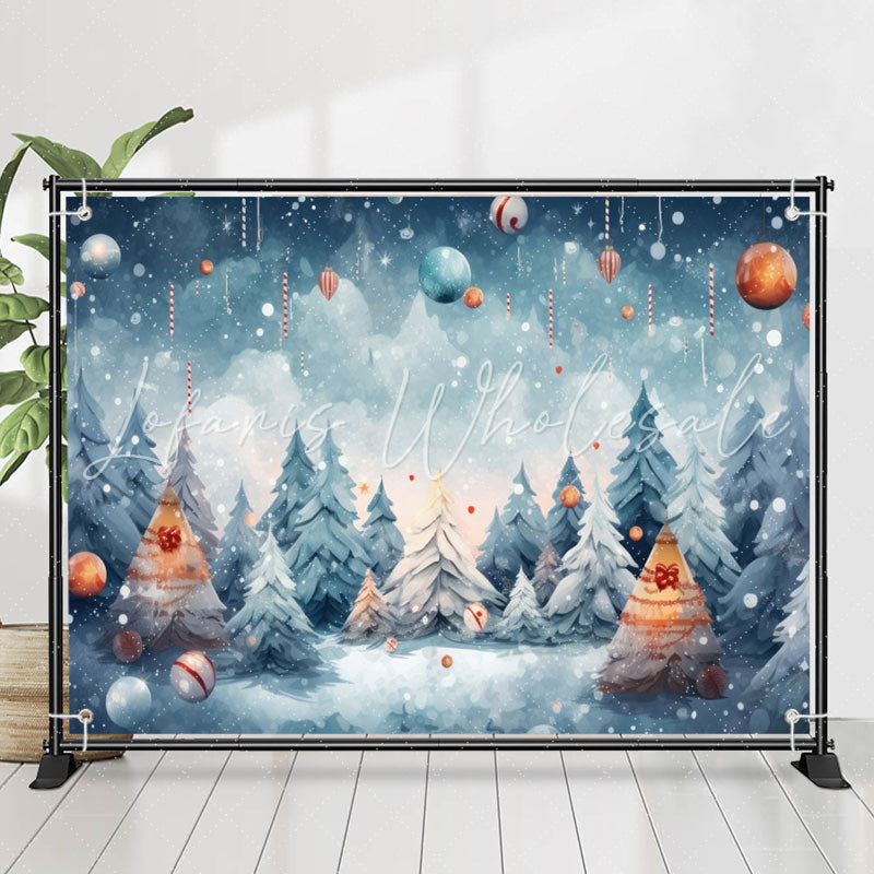 Lofaris White Cedar Painting Bokeh Ball Christmas Backdrop