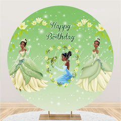 Lofaris White Floral And Green Glitter Fairy Birthday Backdrop