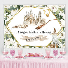 Lofaris White Floral Harry Potter-themed Baby Shower Backdrop