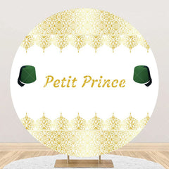 Lofaris White Gold Green Fez Hat Petit Prince Round Backdrop