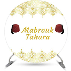 Lofaris White Gold Red Hat Mabrouk Tahara Round Backdrop