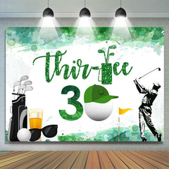 Lofaris White Green Golf Field 30th Birthday Party Backdrop