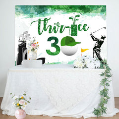 Lofaris White Green Golf Field 30th Birthday Party Backdrop