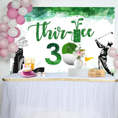 Lofaris White Green Golf Field 30th Birthday Party Backdrop