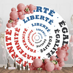 Lofaris White Liberte Egalite Fraternite Motto Round Backdrop