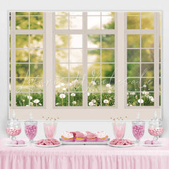 Lofaris White Window Flower Happy Birthday Backdrop For Girl