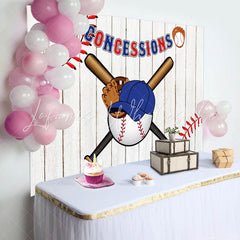 Lofaris White Wood Baseball Cap Hat Bat Birthday Backdrop