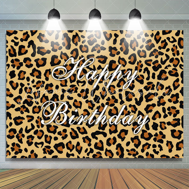 Lofaris Wild Leopard Themed Happy Birthday Backdrop For Adult