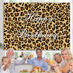 Lofaris Wild Leopard Themed Happy Birthday Backdrop For Adult