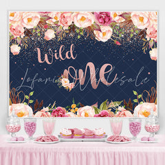 Lofaris Wild One Floral Glitter Party Backdrop for 1st Birthday