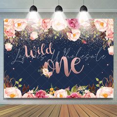 Lofaris Wild One Floral Glitter Party Backdrop for 1st Birthday