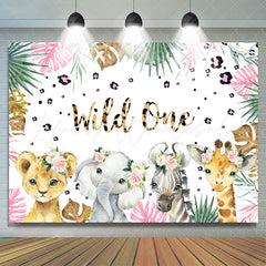 Lofaris Wild One Leopard Floral Safari 1st Birthday Backdrop