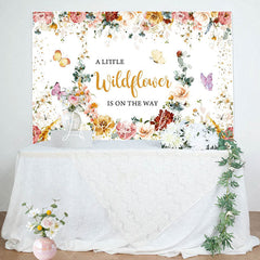 Lofaris Wildflower Butterfly Baby Shower Backdrop For Girls