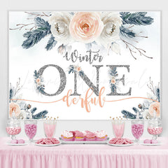 Lofaris Winert onederful Silver Glitter 1St Birthday Backdrop