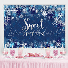 Lofaris Winter Blue Snowflake Boy Sweet Sixteen Birthday Backdrop