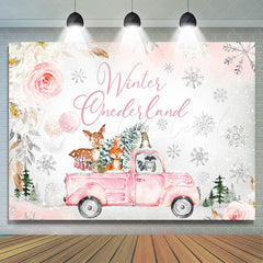 Lofaris Winter Onederland Animals Truck 1St Birthday Backdrop