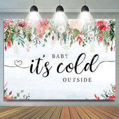 Lofaris Winter Snow Christmas Theme Baby Shower Backdrop Banner