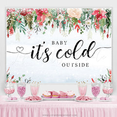 Lofaris Winter Snow Christmas Theme Baby Shower Backdrop Banner