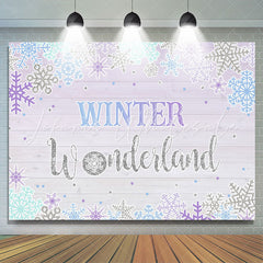 Lofaris Winter Wonderland Snowflake Wood 1St Birthday Backdrop