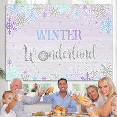 Lofaris Winter Wonderland Snowflake Wood 1St Birthday Backdrop