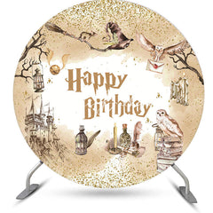 Lofaris Wizard Magic World Round Happy Birthday Backdrop