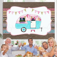 Lofaris Wood Graffiti Cute Pink and Bule Car Backdrop for Kids