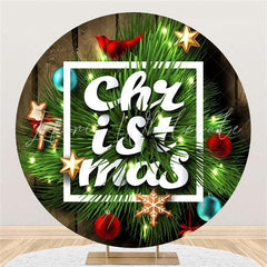 Lofaris Wood Round Chrismas Tree Backdrop For Party Decoration