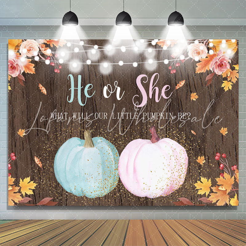 Lofaris Wooden Flower Pumpkin Lovely Baby Shower Backdrop