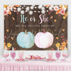 Lofaris Wooden Flower Pumpkin Lovely Baby Shower Backdrop