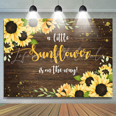 Lofaris Wooden Sunflower Is On The Way Baby Shower Backdrop